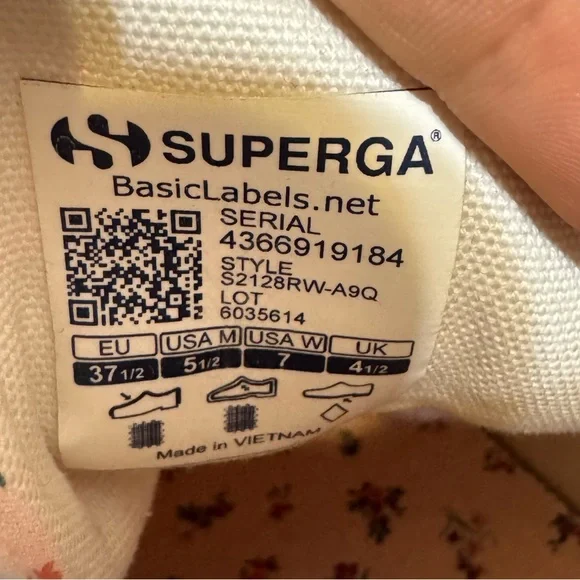 Superga woman' Pink Floral High-Top Sneakers new - Picture 7 of 7